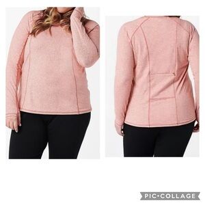 🆕 Zuda Coral Heathered Long Sleeve Active Tee(Pit to pit 21” Length 26”)